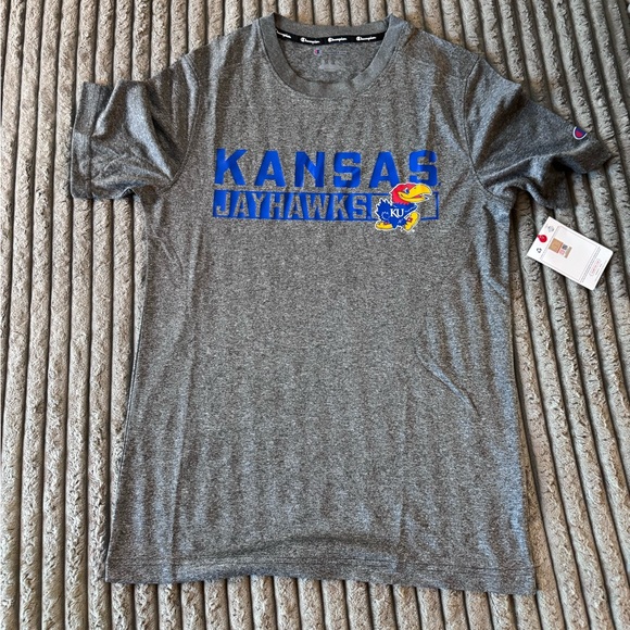 Champion Other - Men's Champion Steel Kansas Jayhawks Slate Impact Knockout T-Shirt NWT